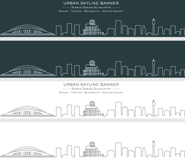 广岛单线天际线横幅图片下载