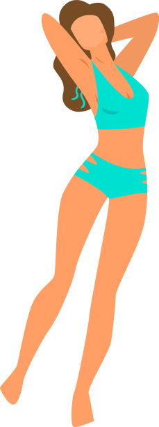 可爱的现代泳装时尚设计的年轻女子图片下载