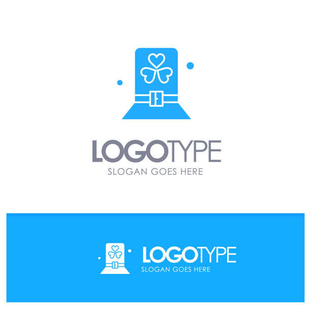 服装日绿帽子帕特里克蓝色固体标志图片下载