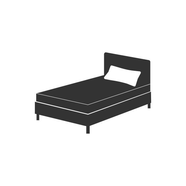 单人床图标平面设计图片下载
