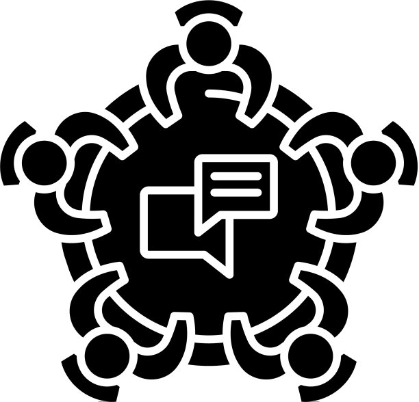 公司会议黑色图标图片下载