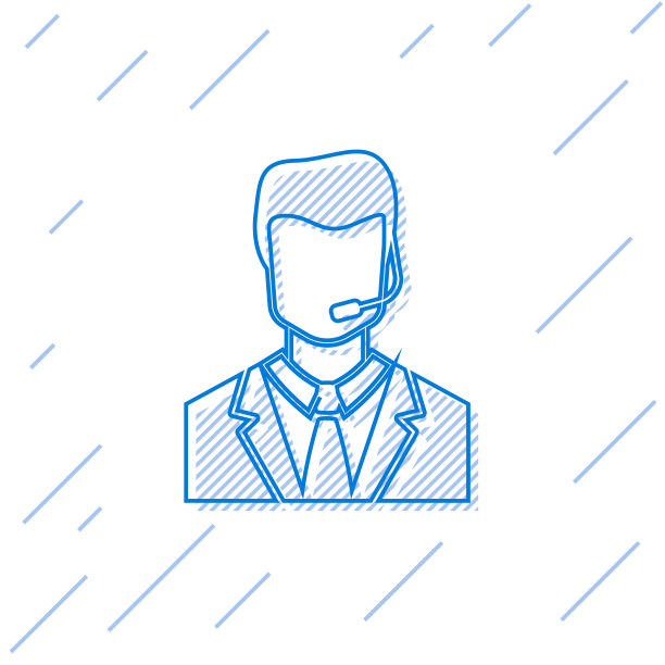 蓝人戴着耳机，线路图标被隔离图片下载