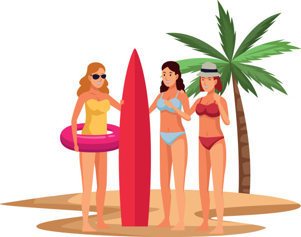 年轻人和夏季卡通图片下载