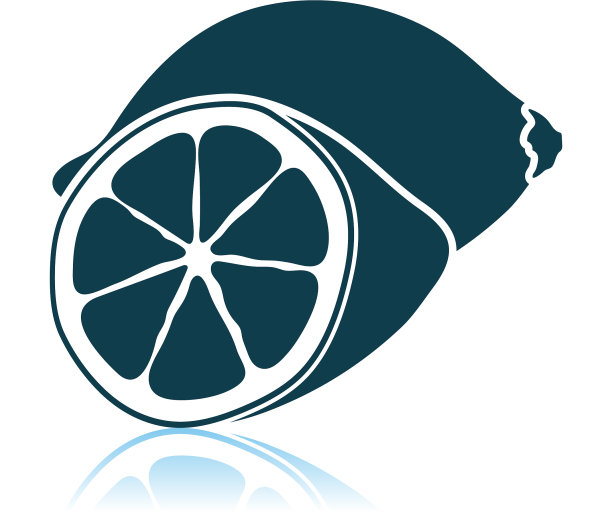 灰色背景上的柠檬图标图片下载