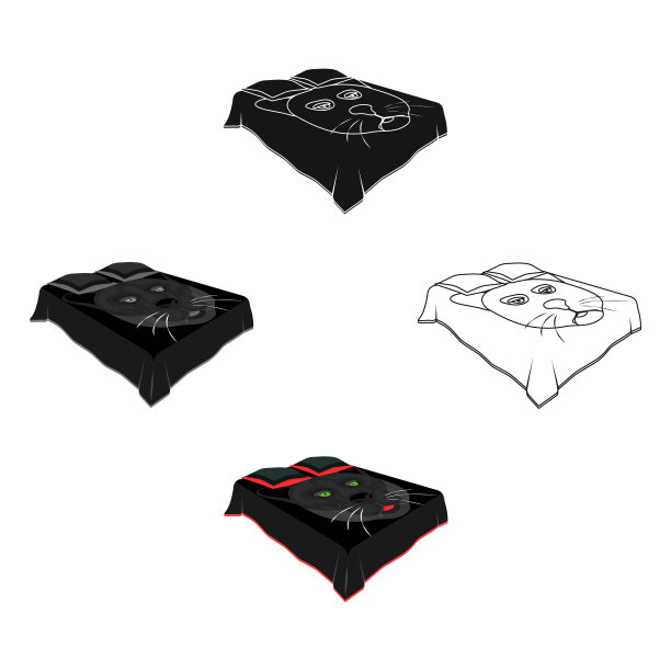 一张有黑色床罩和黑猫的床图片下载