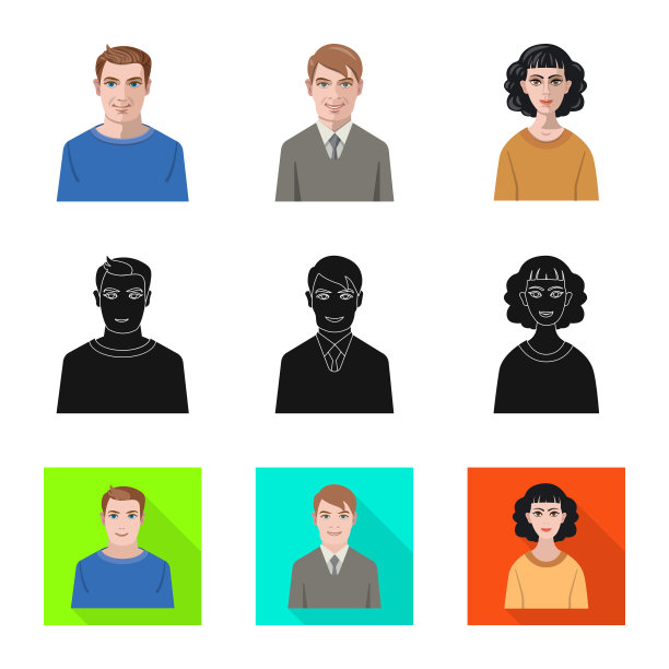 设计发型和职业标志图片下载