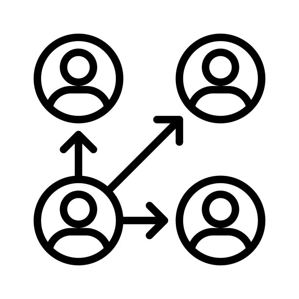 用户连接数字营销线性图标图片下载