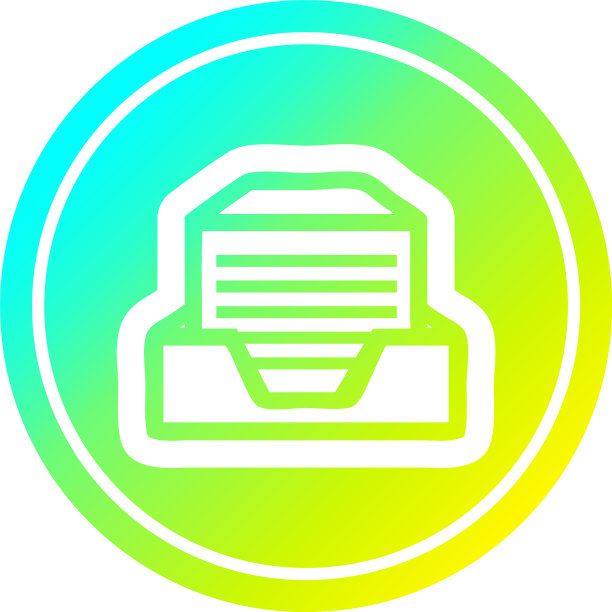 冷色渐变中的办公室纸叠圆形图片下载