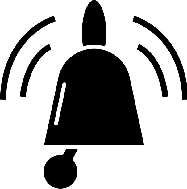铃铛黑色图标标志孤立图片下载