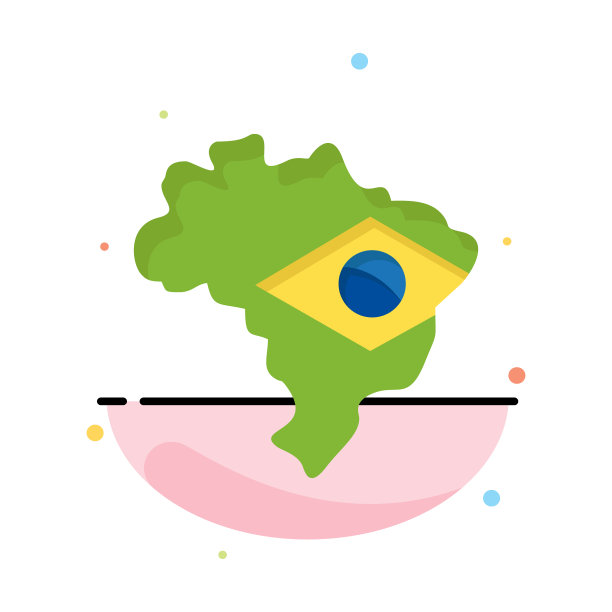 地图旗帜巴西抽象平面颜色图标模板图片下载