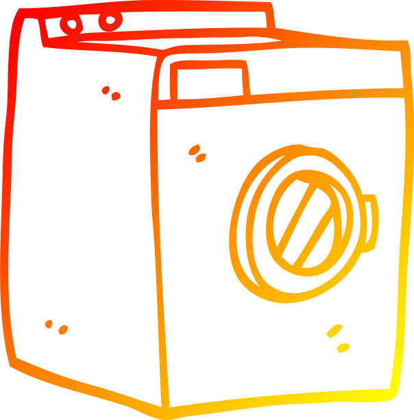 暖梯度画线卡通洗衣机图片下载