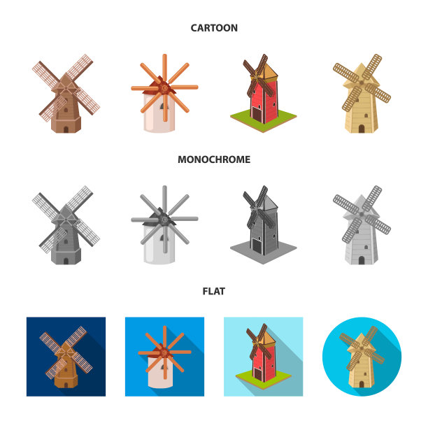 孤立对象景观和村庄符号图片下载