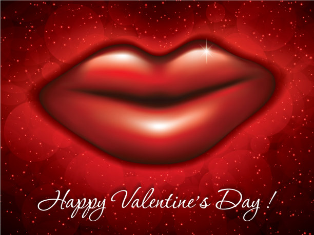 大红色的嘴唇图片下载