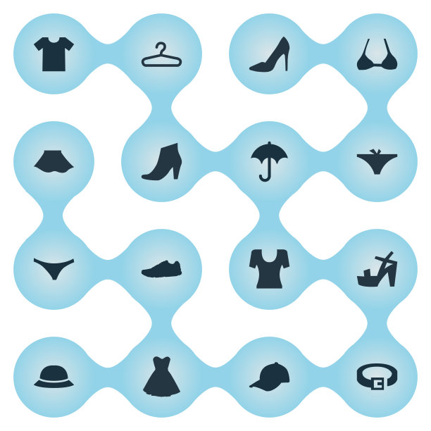 一套简单的衣柜图标图片下载