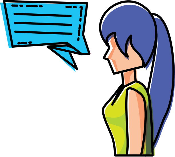 年轻女人说话冒泡图片下载