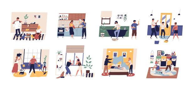 收集可爱有趣的人做家务图片下载