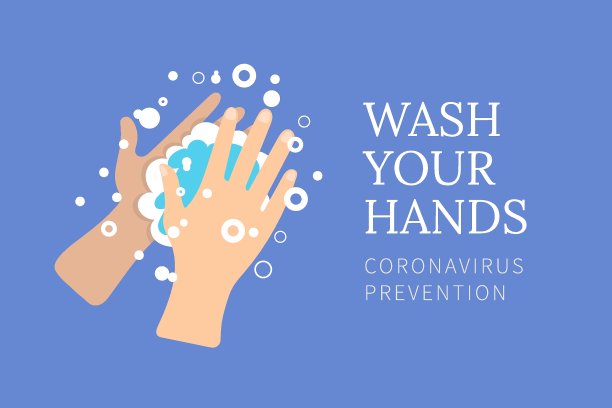 蓝色背景下不规则的手图片下载