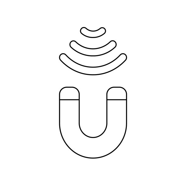 图标磁铁吸引黑色轮廓图片下载