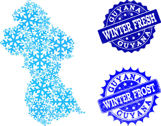 圭亚那霜冻地图，冬季鲜霜和霜冻图片下载