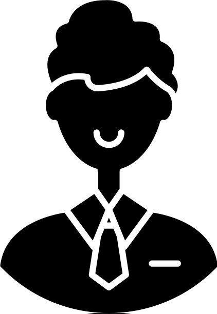 办公室员工黑色图标签到图片下载