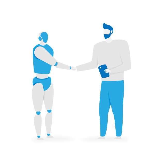 物联网概念与人和机器人图片下载