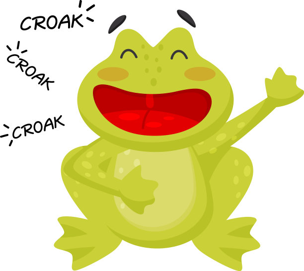 扁平的图标，欢快的呱呱青蛙有趣图片下载