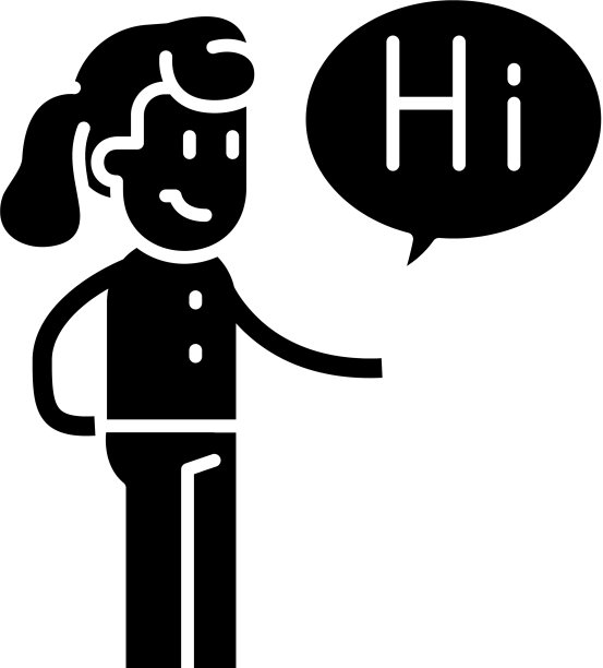 问候黑色图标标志上隔离图片下载