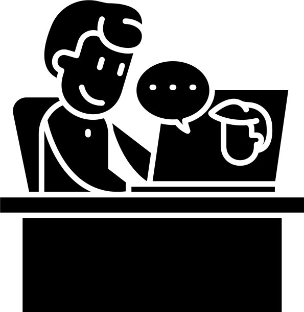 在线会议上的黑色图标签名隔离图片下载