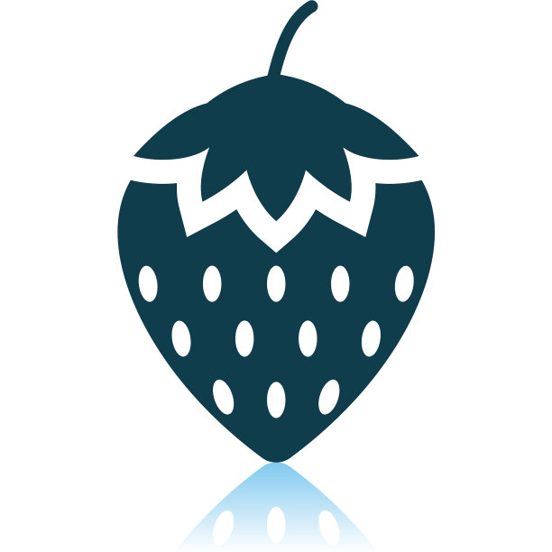 草莓图标在灰色的背景图片下载