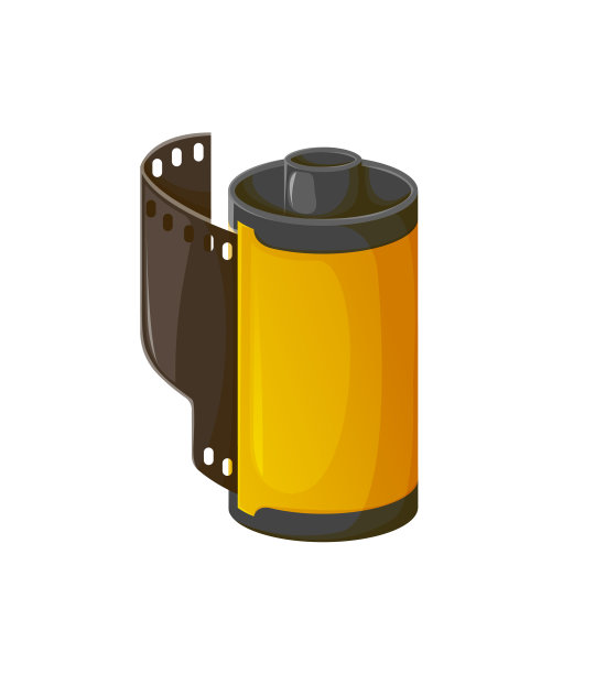 相机磁带，幻灯片，照片卷孤立的图标图片下载