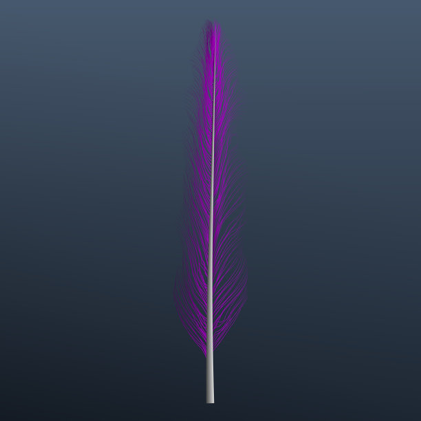 紫色羽毛图标写实风格图片下载