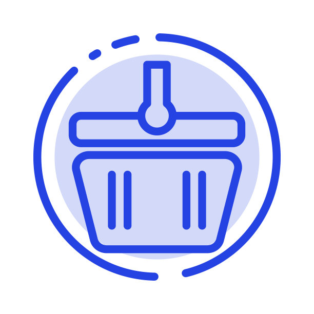 购物篮购物车春蓝虚线线图片下载