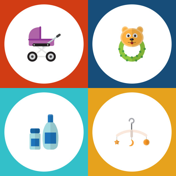 扁平婴儿霜与乳液拨浪鼓图片下载