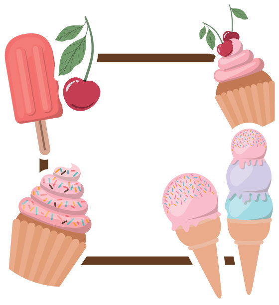 框架与夏季物体在白色背景图片下载