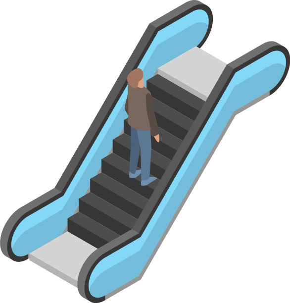 自动扶梯图标等距风格图片下载