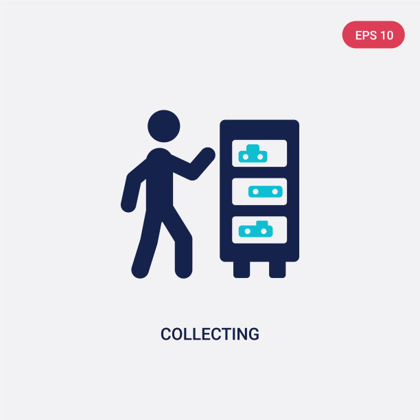 两个颜色收集图标从活动和图片下载