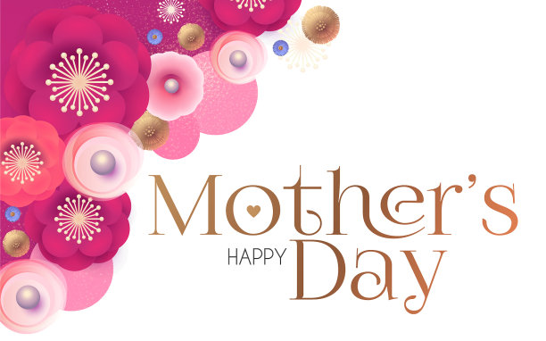 母亲节优雅的贺卡与鲜花图片下载