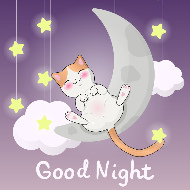 贺卡卡哇伊可爱的睡觉的婴儿图片下载