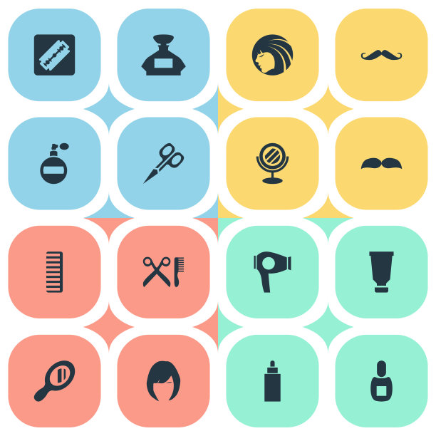 一套简单的美发师图片下载