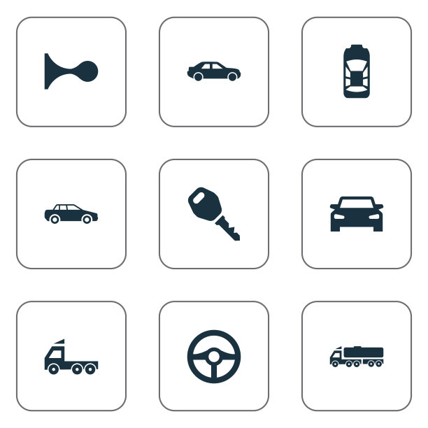 一组简单的自动图标图片下载