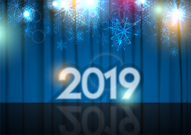 新年2019抽象背景舞台和蓝色图片下载