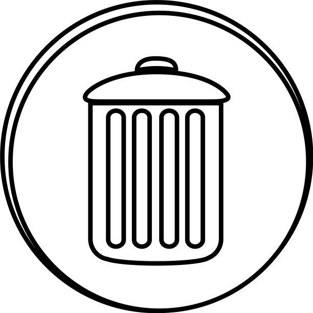 垃圾箱图标轮廓符号图片下载