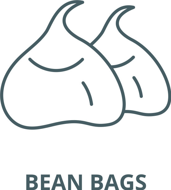 豆袋线图标线性概念图片下载