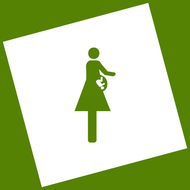 女性和婴儿标志白色图标图片下载