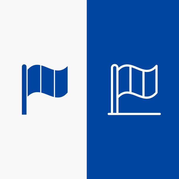 爱尔兰国旗爱尔兰线和象形文字固体图标蓝色图片下载