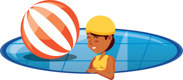 泳池豪华场景中的年轻女子图片下载