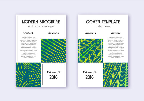 商业封面设计模板集绿色摘要图片下载