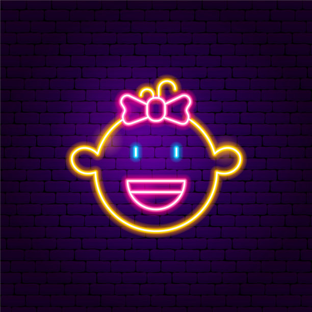 少女脸霓虹牌图片下载