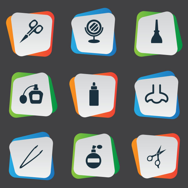 一套简单的沙龙图标图片下载