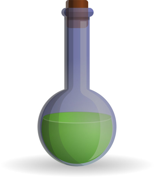 红色圆形烧瓶图标卡通风格图片下载